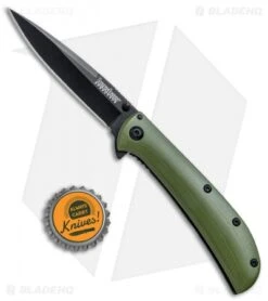 Kershaw Al Mar AM-3 Assisted Opening Knife Green G-10 (3" Black) 2335GRNBLK -Kershaw Store Kershaw Al Mar AM 3 Green G 10 Black 2335GRNBLK BHQ 71075 jr bottlecap