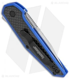 Kershaw Anso Fraxion Liner Lock Knife CF/Blue G-10 (2.75" Satin) 1160BLU 8 Kershaw Anso Fraxion Liner Lock Knife CF/Blue G-10 (2.75" Satin) 1160BLU -Kershaw Store Kershaw Anso Fraxion LL CF Blue G 10 1160BLU BHQ 79684 jr side