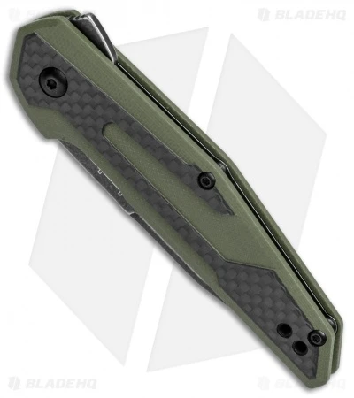 Kershaw Anso Fraxion Liner Lock Knife CF/OD Green G-10 (2.75" Black SW) 1160OLBW 4 Kershaw Anso Fraxion Liner Lock Knife CF/OD Green G-10 (2.75" Black SW) 1160OLBW - Image 2