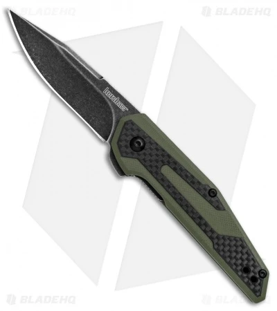 Kershaw Anso Fraxion Liner Lock Knife CF/OD Green G-10 (2.75" Black SW) 1160OLBW 3 Kershaw Anso Fraxion Liner Lock Knife CF/OD Green G-10 (2.75" Black SW) 1160OLBW
