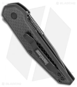 Kershaw Anso Fraxion Liner Lock Knife Carbon Fiber/G-10 (2.75" BlackWash) 1160 -Kershaw Store Kershaw Anso Fraxion carbon fiber G10 blackwash 1160 BHQ 52157 er side