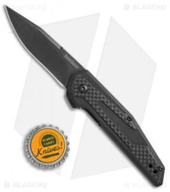 Kershaw Anso Fraxion Liner Lock Knife Carbon Fiber/G-10 (2.75" BlackWash) 1160 -Kershaw Store Kershaw Anso Fraxion carbon fiber G10 blackwash 1160 BHQ 52157 er size