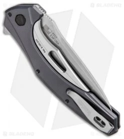 Kershaw Bareknuckle Sub Frame Lock Knife Gray Al (3.5" Stonewash) 7777 -Kershaw Store Kershaw Bareknuckle Sub FL Gray Aluminum SW 7777 BHQ 80586 jr side 2