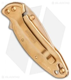 Kershaw Chive Assisted Opening Knife 24K Gold Plated (1.94" Gold) 1600G 8 Kershaw Chive Assisted Opening Knife 24K Gold Plated (1.94" Gold) 1600G -Kershaw Store Kershaw Chive AO 24K Gold Plated KS1600G BHQ 86782 jr side