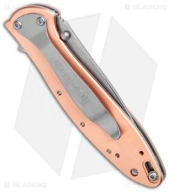 Kershaw Copper Leek Assisted Opening Knife (3" Stonewash) 1660CU -Kershaw Store Kershaw Copper Leek Assisted Opening SW 1660CU BHQ 105986 jr side