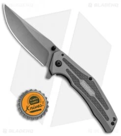Kershaw Duojet A/O Frame Lock Knife Gray SS/Carbon Fiber (3.25" Gray) 8300 -Kershaw Store Kershaw Duojet AO FL Gray SS CF Gray 8300 BHQ 80590 jr bottlecap