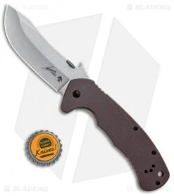 Kershaw CQC-11K D2 Frame Lock Knife Brown G-10 (3.5" Stonewash) 6031D2 -Kershaw Store Kershaw Emerson CQC 11K D2 FL Brown G 10 SW 6031D2 BHQ 101840 jr bottlecap