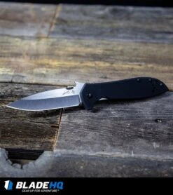 Kershaw Emerson CQC-4KXL D2 Frame Lock Knife (3.9" Stonewash) 6055D2 -Kershaw Store Kershaw Emerson CQC 4KXL Frame Lock Knife Stonewash 6055 BHQ27387 kp wood table web