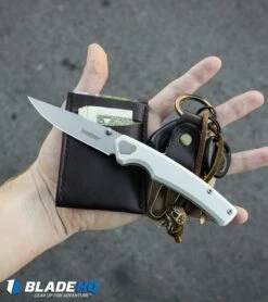 Kershaw Epistle Liner Lock Knife Gray (3" Bead Blast) 2131 -Kershaw Store Kershaw Epistle Liner Lock Knife Gray Bead Blast 2131 BHQ 94089 kp in hand web