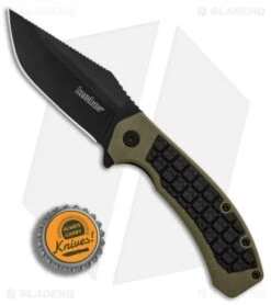 Kershaw Faultline Liner Lock Knife Green/Black GFN (3" Black) 8760 -Kershaw Store Kershaw Faultline Green Black GFN black BHQ 81280 er bottlecap