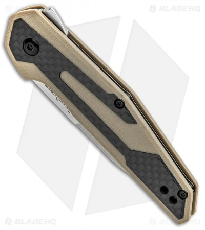 Kershaw Anso Fraxion Liner Lock Knife CF/Tan G-10 (2.75" Stonewash) 1160TAN 4 Kershaw Anso Fraxion Liner Lock Knife CF/Tan G-10 (2.75" Stonewash) 1160TAN - Image 2