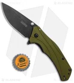 Kershaw Knockout Assisted Opening Knife Olive (3.25" Black) 1870OLBLK -Kershaw Store Kershaw Knockout Assited Olive Black 1870OLBLK BHQ 21525 jr bottlecap