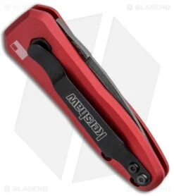 Kershaw Launch 4 CA Legal Automatic Knife Red (1.9" Damascus) -Kershaw Store Kershaw Launch 4 CA Legal Auto Red Damascus 7500RDDAM BHQ 91649 jr side