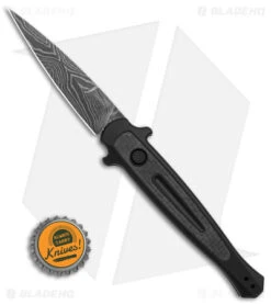 Kershaw Launch 8 Stiletto Automatic Knife Black/CF (3.6" Damascus) -Kershaw Store Kershaw Launch 8 Stiletto Automatic Knife Black CF 3in Damascus BHQ 145172 td size