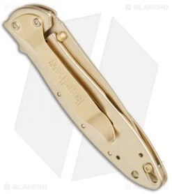 Kershaw Leek Assisted Opening Knife 24K Gold Plated (3" Gold) 1660G -Kershaw Store Kershaw Leek 24K Gold Plated Gold KS1660G BHQ 76611 jr side