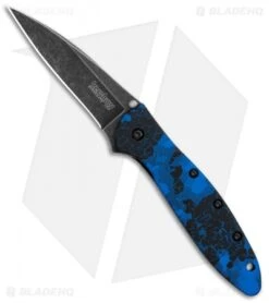 Kershaw Store 14 Kershaw Leek Spring Assisted Knife A/O Digital Blue (3" Black SW) 1660DBLU