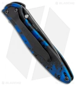 Kershaw Leek Spring Assisted Knife A/O Digital Blue (3" Black SW) 1660DBLU -Kershaw Store Kershaw Leek A O Digital Blue Blackwash KS1660DBLU BHQ 102811 jr side