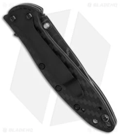 Kershaw Leek Assisted Opening Knife CF (3.4" Damascus) -Kershaw Store Kershaw Leek AO CF Damascus BHQ 165799 td side