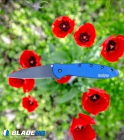 Kershaw Leek Assisted Opening Knife Blue (3" Black) 1660NBBLK -Kershaw Store Kershaw Leek Assisted Opening Knife Blue Black 1660NBBLK BHQ 77341 kp tulips web