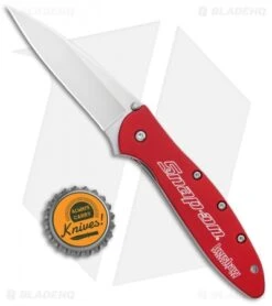 Kershaw Leek Assisted Opening Liner Lock Knife Red Snap On (3" Bead Blast) -Kershaw Store Kershaw Leek Assited Opening LL Red Snap On BB KS1660RAT BHQ 99879 jr bottlecap