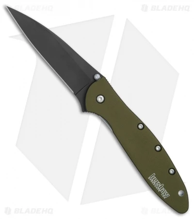 Kershaw Leek Assisted Opening Knife OD Green (3" Black ) 1660OLBLK 3 Kershaw Leek Assisted Opening Knife OD Green (3" Black ) 1660OLBLK