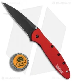 Kershaw Leek Assisted Opening Knife Red (3" Black) 1660RDBLK -Kershaw Store Kershaw Leek Red black BHQ 77344 er bottlecap