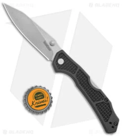 Kershaw Cargo Lockback Folding Knife Black GFN (3.25" Stonewash) 2033 -Kershaw Store Kershaw Lock Back Black SW 8033 jr bottlecap