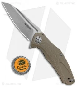 Kershaw Natrix Sub-Frame Lock Knife Tan G-10 (3.25" Stonewash) 7007TAN -Kershaw Store Kershaw Natrix Sub FL Tan G 10 SW KS7007TAN BHQ 88101 jr bottlecap