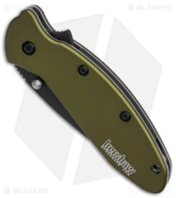 Kershaw Store -Kershaw Store Kershaw Scallion Assisted Opening Knife Olive 2in Black BHQ 11769 td spine