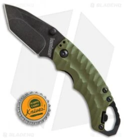 Kershaw Shuffle II Tanto Liner Lock Knife OD Green (2.25" BlackWash) 8750TOLBW -Kershaw Store Kershaw Shuffle 2 tanto OD Green blackwash BHQ 52218 er size