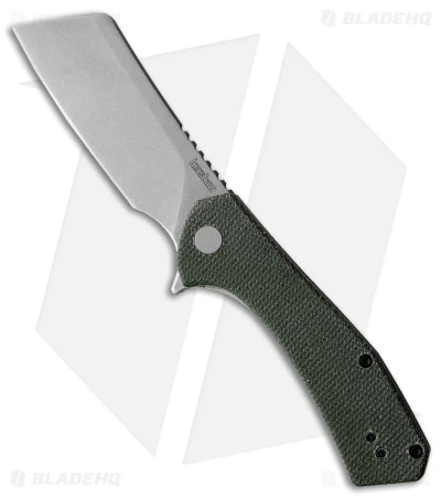 Kershaw Static Clever Liner Lock Knife Green Micarta (2.8" Stonewash D2) 3 Kershaw Static Clever Liner Lock Knife Green Micarta (2.8" Stonewash D2)
