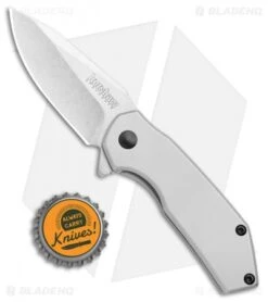 Kershaw Valve Frame Lock Knife Bead Blast Stainless Steel (2.25" Stonewash) 1375 -Kershaw Store Kershaw Valve FL BB SS SW 1375 BHQ 106041 jr bottlecap