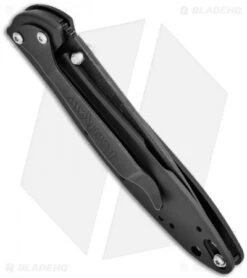 Kershaw Leek Assisted Opening Knife Black (3" Damascus) 1660DAMBK -Kershaw Store kershaw black damascus plain 1660damckt leek side