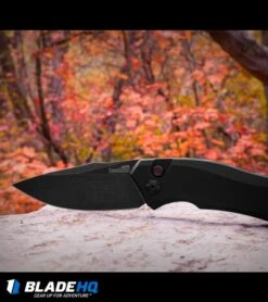 Kershaw Launch 1 Automatic Knife Black Aluminum (3.4" BlackWash) 7100BW -Kershaw Store kershaw launch 1 blackwash BHQ 27374 fall leaves dl