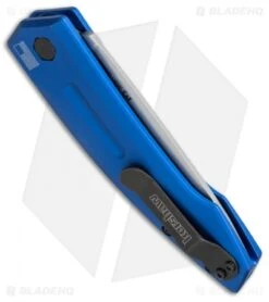 Kershaw Launch 2 Automatic Knife Blue Aluminum (3.4" Stonewash) 7200BLUSW -Kershaw Store kershaw launch auto 2 sw 7200blusw side cm