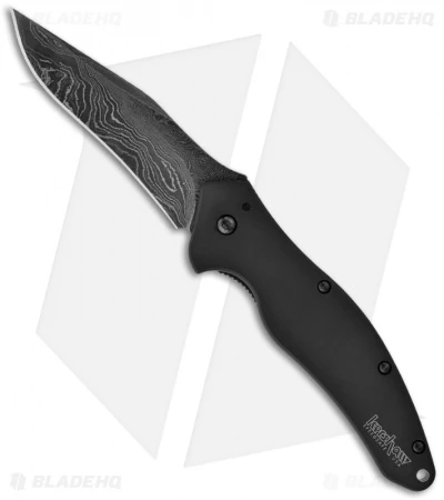 Kershaw Shallot Black Assisted Opening Knife Black (3.5" Damascus) 1840CKTDAM 3 Kershaw Shallot Black Assisted Opening Knife Black (3.5" Damascus) 1840CKTDAM